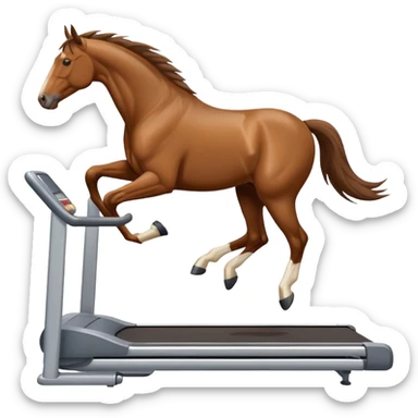 horse running on treadmill sticker