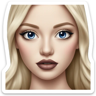 Hyper Realistic beautiful dior model with dark blue eyes  sticker