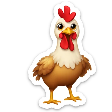chicken with the color of flag turkey sticker