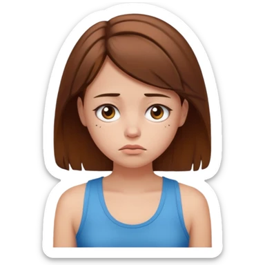 Mutsuz kız üstünde askılı kıyafet olan sticker