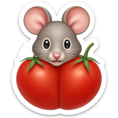 Mouse with a tomato sticker