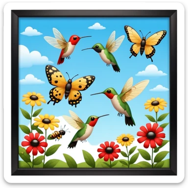 299 - Amor tan grande en las mariposas en el colibrí en la ladybug Se pueden observar y admirar la majestad con que fueron formados estos grandes polinizadores y la 🐝🌻 ya se ven danzando la mariposa el colibrí la ladybug las abejas y las aves en el cielo y entre los jardines sticker