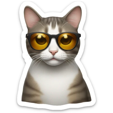 Cat with sunglasses sticker
