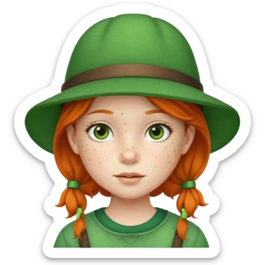 girl kid Character with Green Hats sticker