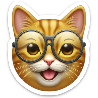 Un chat riche avec des lunettes de soleil sticker