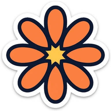 symmetrical flower with balanced petals sticker