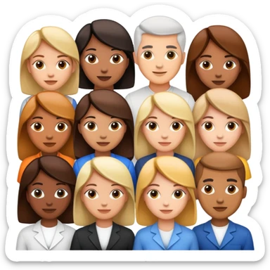 diverse group of people working as a team sticker