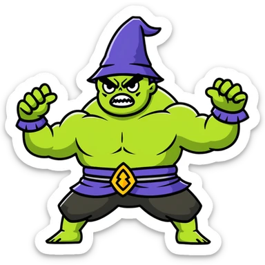 Sukuna from Jujutsu Kaisen battling a wizard sticker