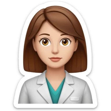 female therapist with brown hair sticker