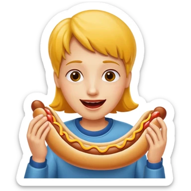 Eating five hotdogs sticker