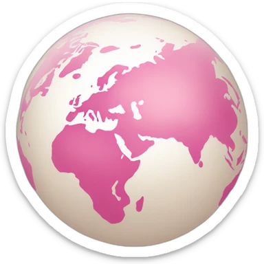 A round, flesh colored globe with a pink dot in the middle of it sticker