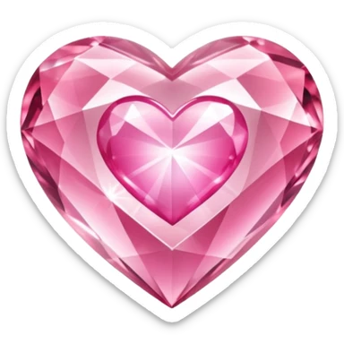 diamond heart with one mini pink heart inside of it  sticker