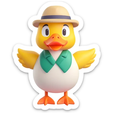 animal crossing character, duck farmer sticker