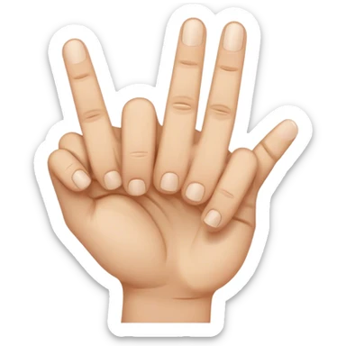 Two middle fingers with a frown face sticker