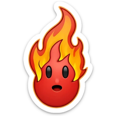 Minimalist emoji-style sticker of a bold exclamation mark surrounded by small flames or cracks. Black and dull red color palette, no outline.
 sticker