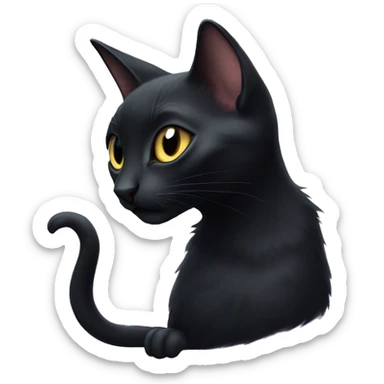 A beautiful, skinny and short-haired magical black cat that belongs to a powerful witch. sticker