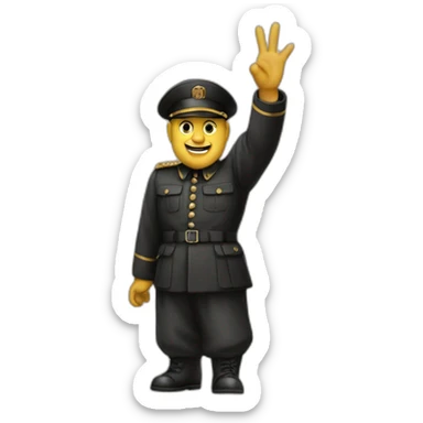 Mussolini waving sticker