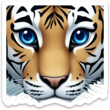 Tigre blanc au yeux bleu sticker