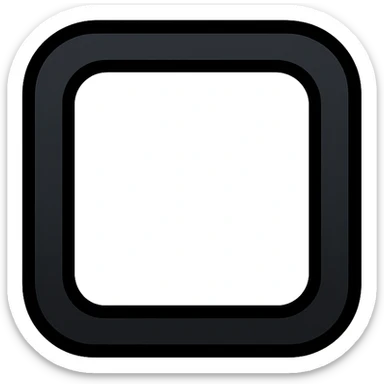 modern icon of a square with rounded corners, white inside, gentle flowing transition to black outside, no outline, no text sticker