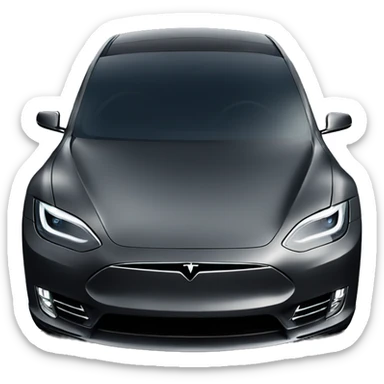Black Tesla car front view  sticker