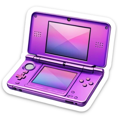 A pink and purple iridescent, Nintendo DS sticker