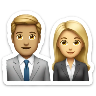 business man and business women  sticker