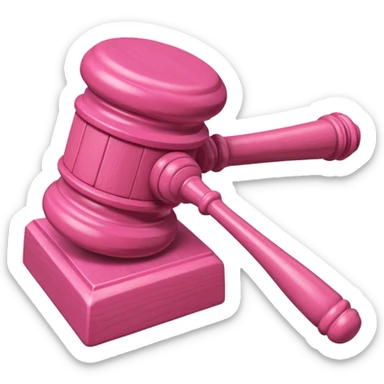 pink gavel and block sticker