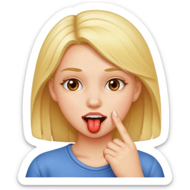 Chica mordiéndose el dedo sticker