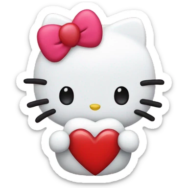 hello kitty heart sticker