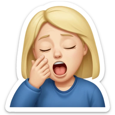 yawning sleepy character sticker