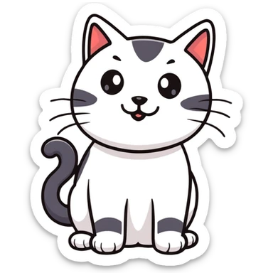 jolly one-eyed cat sticker