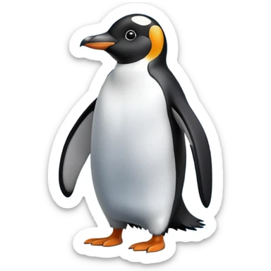 penguin walking to icy mountains sticker