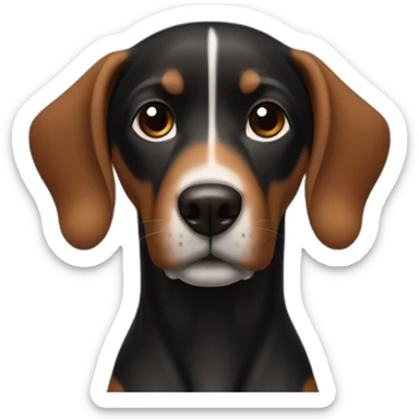 Black and brown color pinsher (dog) With the ears up sticker