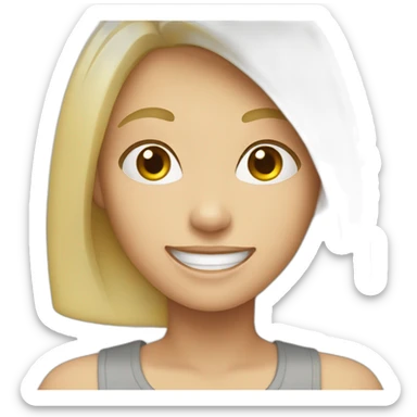 white blond girl celebrating sticker