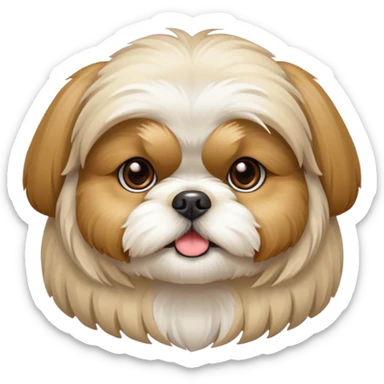 generame la imagen de un perrito raza chitzu de color cremita sticker