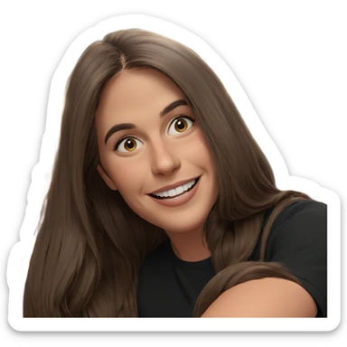 smiling girl with brown hair sticker