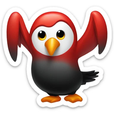 bright red instead of black pinguin sticker