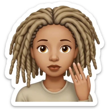 Black woman with locs shushing sticker