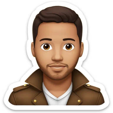 Romeo Santos with dark brown hair sticker