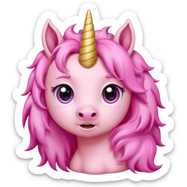 Cute crying anime pink baby unicorn 
 sticker