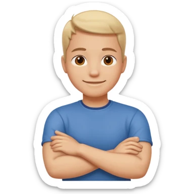 Arms crossed around neck sticker