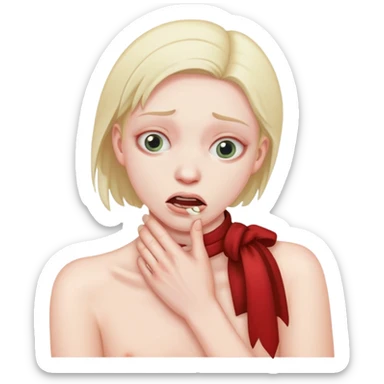 Person strangling themselves  sticker