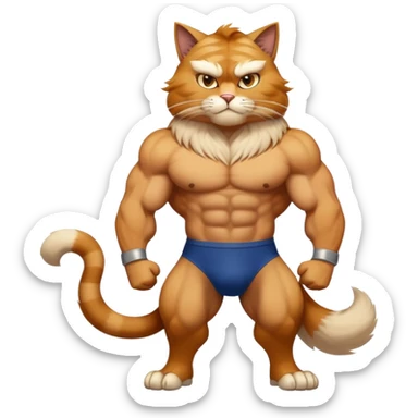 Super muscular Buff sigma Gigachad cat full body  sticker