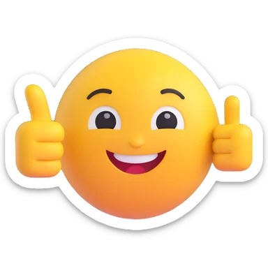 A classic yellow round emoji-style face pointing to itself, with a confident smile, symbolizing "me" or "I am the one". Bright colors, simple cartoon style, centered on a white background sticker