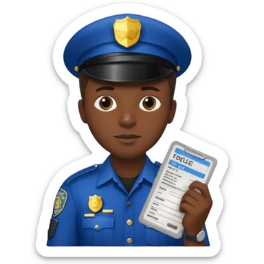 POLICÍA CON MULTA EN LA MANO sticker