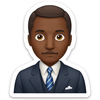 George Washington Carver with dark brown hair sticker