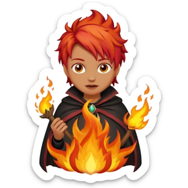 Capetinha com fogo por baixo sticker