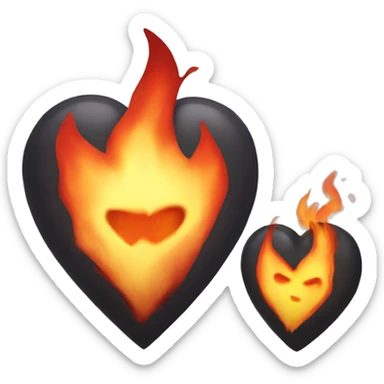 Extreme Fire heart  sticker