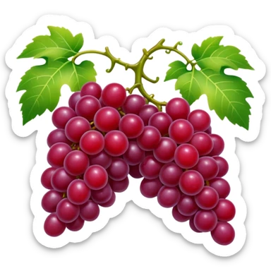 a couple of red grapes on plant sticker