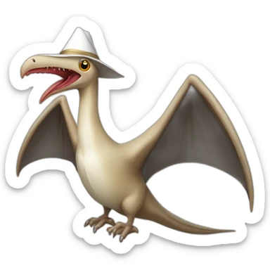 pterodactyl wearing a pope hat sticker